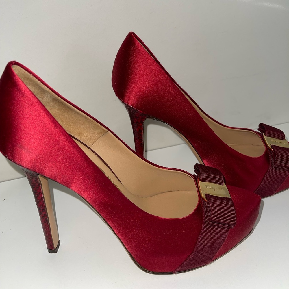 Ferragamo Red Python Heels - image 8